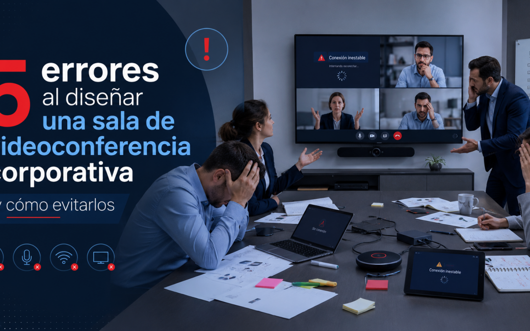 5 errores al diseñar una sala de videoconferencia corporativa, evitalos