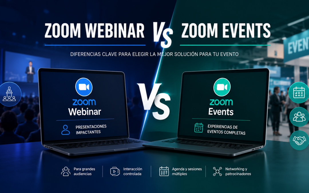 Diferencia entre Zoom Webinar y Zoom Events: ¿cuál necesita realmente tu organización?
