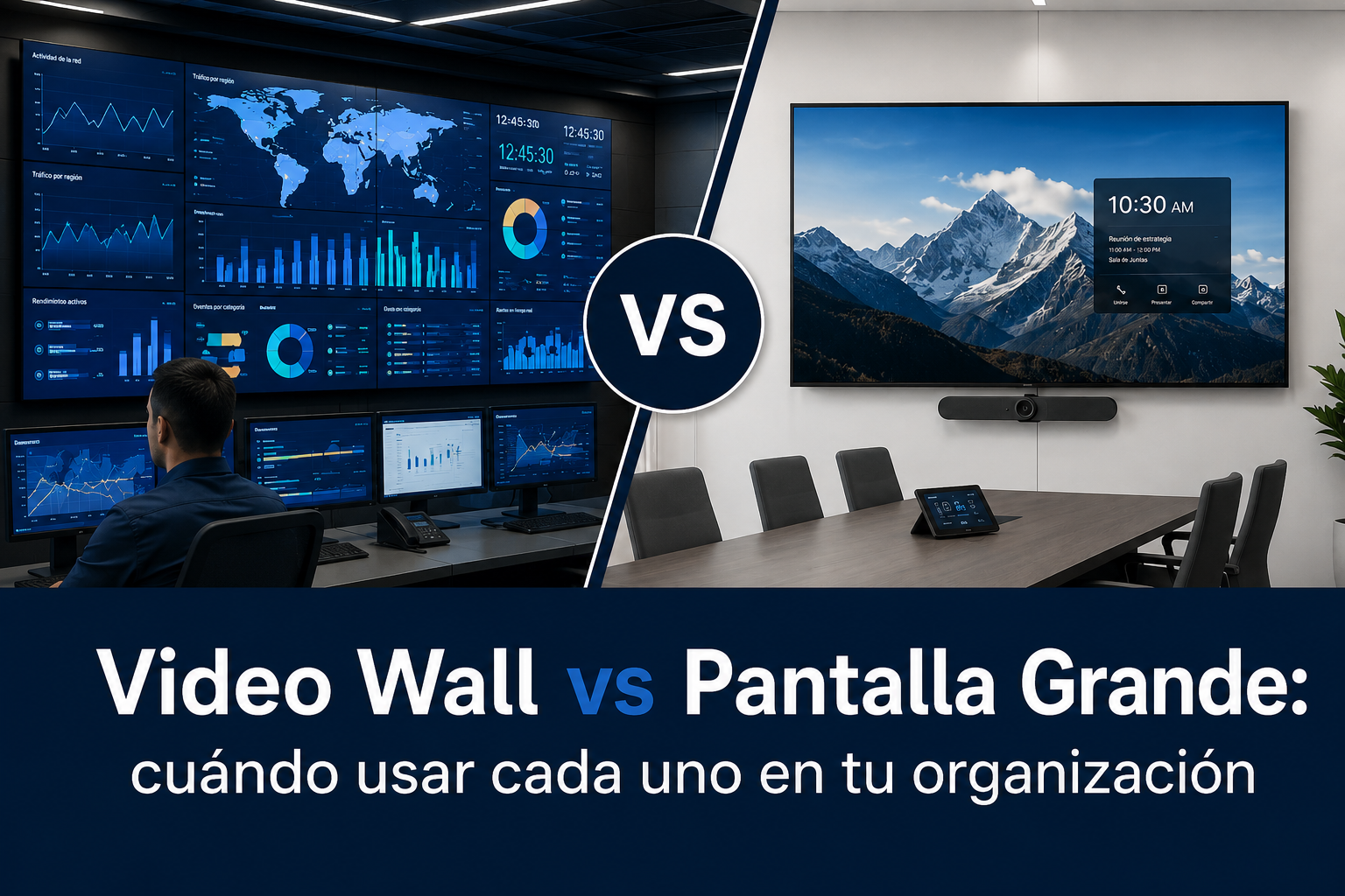 Video Wall vs Pantalla Grande: cuándo usar cada uno en tu organización Video Wall vs Pantalla Grande: cuándo usar cada uno en tu organización
